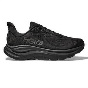 NEW HOKA women's clifton 10 running wide shoes in black/ black